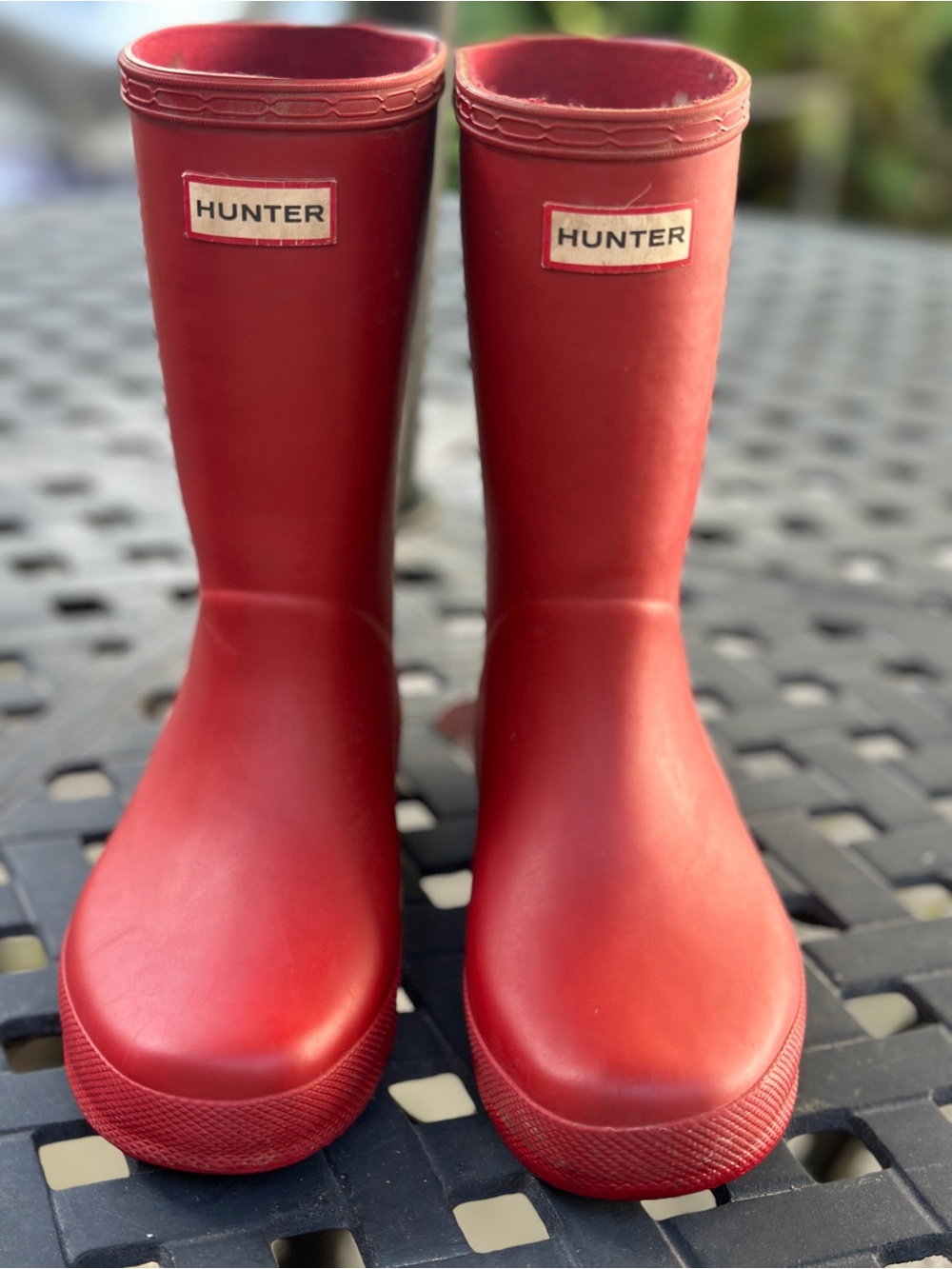 Hunter Kids Red Mid-Calf Rain Boots